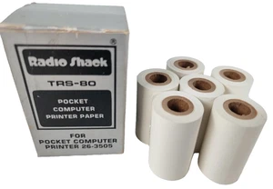 6 Rollos Radio Shack TRS-80 Bolsillo Computadora Impresora Papel Cat No. 26-3506 - Imagen 1 de 10