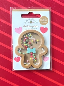 Rare - Last 1 -GINGERBREAD MAN SHAKER-POPS DOODLEBUG 3D STICKERS - FREE SHIPPING - Picture 1 of 1