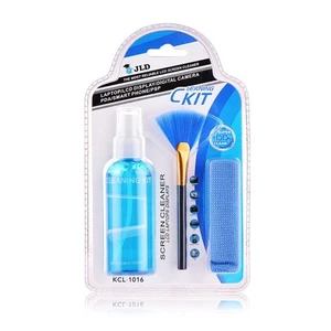 Solution de nettoyage d'écran pour iPad/ordinateur portable/téléphone/lunettes spray + brosse + chiffon propre - Photo 1/9