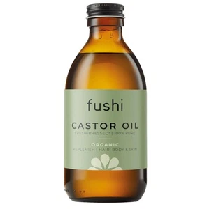 Fushi Organic Castor Oil 250ml Cold-Pressed Pure for Skin Hair Lash Brow - Picture 1 of 8
