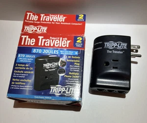 TRIPP LITE 2 AC outlets 870 joule surge protector The Traveler Traveling - Picture 1 of 6