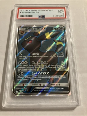 Pokémon TCG 2017 Umbreon GX Full Art 142/149 Holo Graded PSA 9 Mint - Image 1 of 3