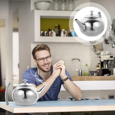  Teiera Acciaio Inox Bollitore Caffettiera Per Il Tè Inossidabile - Immagine 1 di 4