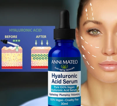 100% PURE Pure 100% Vegan Hyaluronic acid Serum - hydrating - plumping - volumizing 30ml