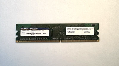 SUPER TALENT T800UB1GV 1GB 64X8 DDR2 PC6400 800MHZ 240-PIN PC DESKTOP MEMORY - Image 1 of 4
