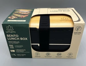 Umami Bento Brotdose mit Utensilien, 2 Teiler, 1 Soßenglas, 40 Unzen, Auslaufsicher - Bild 1 von 15