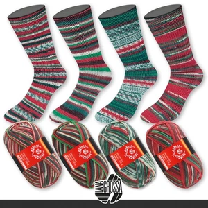 Lana Grossa 150 g Meilenweit 150 Merino Christmas Sockengarn 6-fach 8 Farben - Picture 1 of 19
