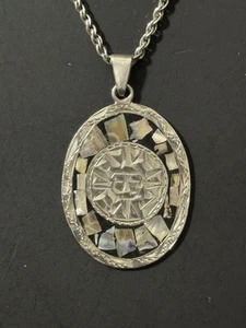 Collar Colgante Abulón México Plata de Ley 925 Vintage - Imagen 1 de 16