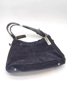Bolsa satchel de couro azul camurça Tignanello com lados expansíveis - Imagem 1 de 4