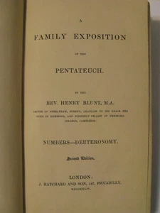 A Family Exposition On The Pentateuch London 1844 Numbers Deuteronomy Scarce - Picture 1 of 5