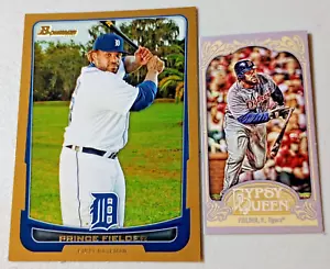 2012 Topps Gypsy Queen Mini Gypsy Queen Back & 2012 Bowman Gold Prince Fielder - Picture 1 of 7