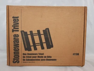 Pampered Chef Wood Stoneware Adjustable Trivet in Box #2130 - Picture 1 of 3