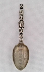 CUCCHIAIO SOUVENIR ARGENTO STERLING totem GAMMA OLIMPICA SEATTLE WASHINGTON - Foto 1 di 4