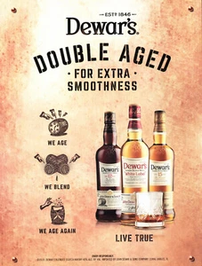 DEWAR'S WHISKY AD #28 RARE 2019 "DOUBLE AGED FOR EXTRA SMOOTHNESS." - Picture 1 of 2