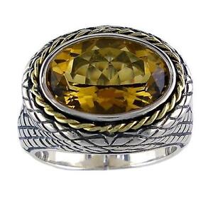 Andrea Candela 18k Yellow Gold & Sterling Silver Citrine Oval Halo Ring ACR57-CI