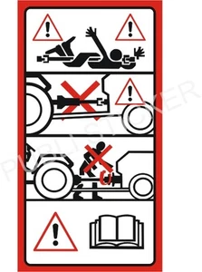 1 SAFETY ADHESIVE PICTOGRAM AGRICULTURAL MACHINERY "GIMBAL TREE" DANGER - Picture 1 of 2