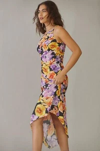 Geisha Designs Anthropologie Floral asymmetrisches Midikleid 1-Schulter Gr. XXS Neu mit Etikett - Bild 1 von 9