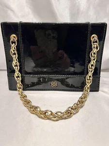 Lackleder Handtasche Gold Kettenhenkel - Bild 1 von 3