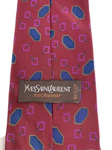 Silk Tie Yves Saint Laurent Neckwear Slim Tie 3.1x56" Vintage - Picture 1 of 6