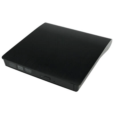 External DVD CD Writer USB 3.0 Laptop Slim Drive Portable Burner Built-in Cable - Image 1 of 4