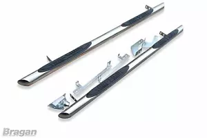 Barras laterales + 4 almohadillas de peldaños para furgoneta SWB Ford Transit Tourneo Custom 2018-2023 - Imagen 1 de 5