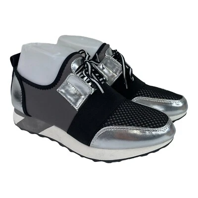 Material Niña Mujer Negro y Plateado Metálico MANNYA Tenis Talla 6 S15 Foto 1 de 4