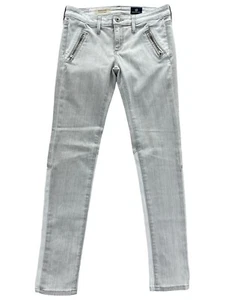 AG Adriano Goldschmied Size 24 THE WILLOW ZIP Ankle Zip Jegging Jean Light Gray - Picture 1 of 12
