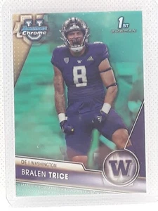 Bralen Trice 2023 Bowman Chrome Football - 1st Aqua (207/299) Washington Huskies - Bild 1 von 2