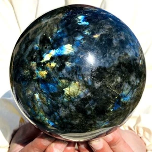 Flash Labrador naturale 7,79 libbre pietra di luna sfera di cristallo cristallo quarzo sfera energetica - Foto 1 di 17