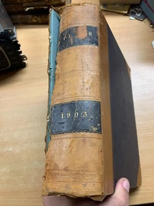 1903 PUNCH MAGAZINE BOUND VOLUMES HEAVY 2.9kg LEATHER ANTIQUE BOOK (P14) - Picture 1 of 15