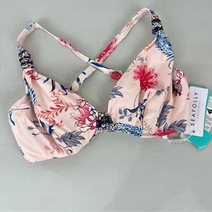 NEW Seafolly Water Garden Convertible Cross Back Bikini Swimsuit Top Size 4 - Picture 1 of 11
