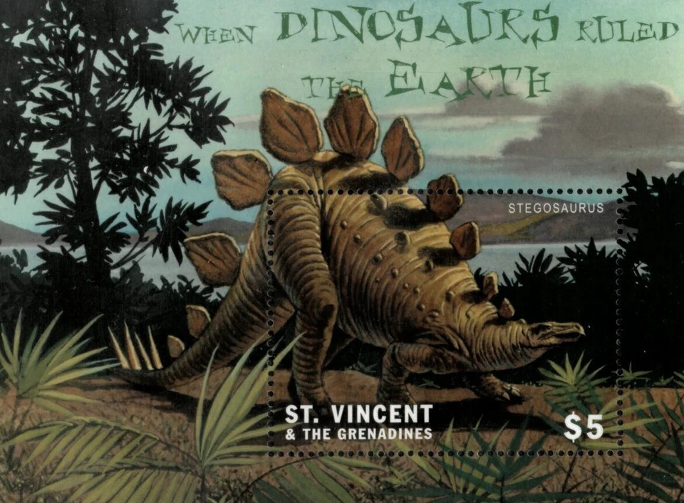 San Vicente 2002 - Dinosaurios - Hoja de estampillas de recuerdo - Scott #2976 - MNH Foto 1 de 1