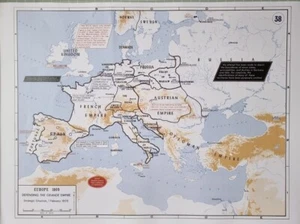 Moderno Oeste Punto Mapa Napoleonic Wars Europa 1809 Defending Grande Empire - Imagen 1 de 2