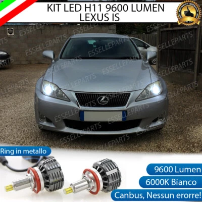 KIT FULL LED H11 LEXUS IS MK2 6000K BIANCO CANBUS LED 360° 9600 LUMEN - Immagine 1 di 4