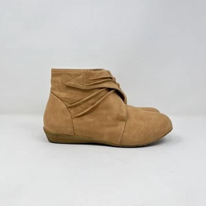 Beacon Casual Brown Leather Ankle Snap Side Zip Bootie Women's Size US 9 - Picture 1 of 9