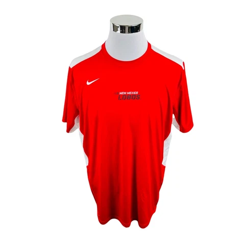 Nike Dri-Fit New Mexico Lobos NCAA Red Short Sleeve Shirt Men's XL Cover