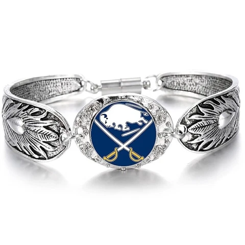 Buffalo Sabres Hockey Fan Gift Womens Sterling Silver Bracelet Jewelry D3 Cover