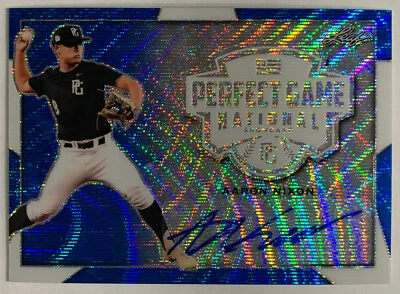 2019 AARON NIXON LEAF PG NATIONAL SHOWCASE BLUE WAVE REFRACTOR AUTO 07/10 - Image 1 of 2