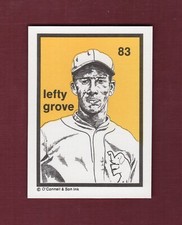 #83 LEFTY GROVE, Athletics | BASEBALL GREATS 1984-88 O'Connell&Son Ink LE/2,000