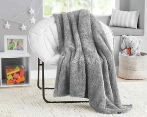 Your Zone Soft, Gray, Oversized, Fuzzy Throw Blanket for Kids, 72 x 50 inches - Picture 1 of 9