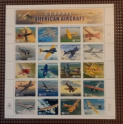 US #3142 - Classic American Aircraft Full Sheet 20 32¢ Stamps MNH - Image 1 of 4