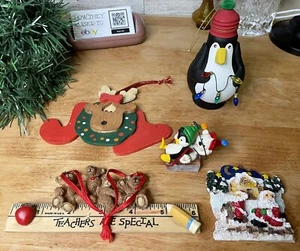 LOTE DE 5 ADORNOS NAVIDEÑOS: PINGÜINOS, OSOS POLARES/DE PELUCHE, RENOS, +VER DESCRIPCIÓN - Imagen 1 de 8