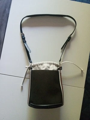 Bolso Cubo Zara Algodón Forrado Rafia, Excelente Estado Foto 1 de 4