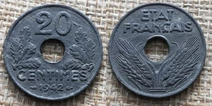 Coin France - 1942 - 20 centimes Etat français (lourde) (N1553) - Picture 1 of 3