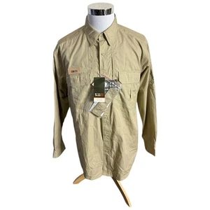 5.11 Tactical Taclite Pro Button Up Shirt Men's Size Large L Khaki Tan - Picture 1 of 12