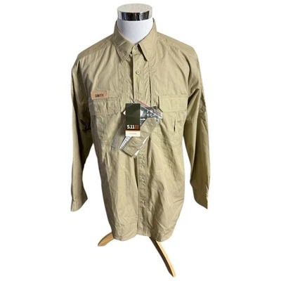 5.11 Tactical Taclite Pro Button Up Shirt Men's Size Large L Khaki Tan - Image 1 of 4
