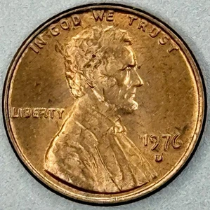 Centavo Lincoln rojo 1976 D Mint Mark detalles como nuevo - Imagen 1 de 4