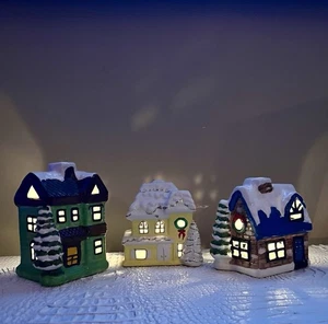 Weihnachten Winterdorf Votivkerzenhalter Porzellan hübsch - Bild 1 von 22