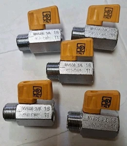 Parker MV608 Plated Brass Ball Valve 3/8" Npt M×F 450-CWP, LOT OF 5 - Picture 1 of 4