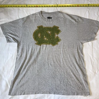 UNC Tarheels North Carolina University Camo Logo T-Shirt Size XL Gray Majestic - Image 1 of 4